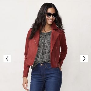 NWT Large Maroon Lauren Conrad Moto Jacket